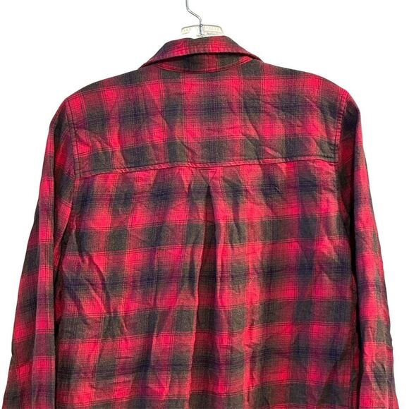American Eagle Women's Boyfriend Fit Plaid Flannel Shirt Red Size S - Picture 4 of 11